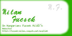 milan fucsek business card